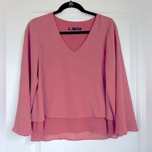 Zara Long Sleeve Flowy Blouse